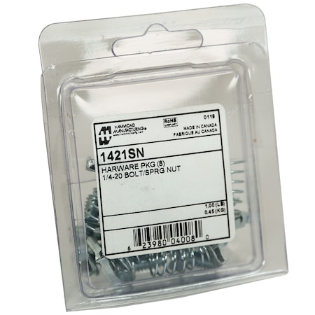 Hammond 1/4-20 Spring Nut And 1/2 In. Bolt, 8-Count 1421SN